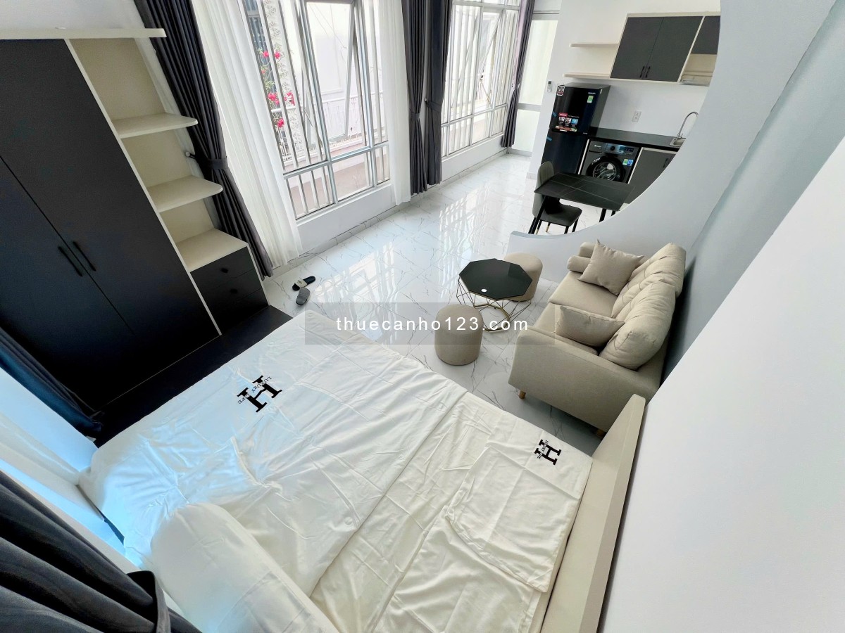 Cho Thuê Căn Hộ 1 Phòng Ngủ Tách Bếp, Cửa Sổ – Full Nội Thất, Máy Giặt Riêng - Gần Cv Lê Thị Riêng