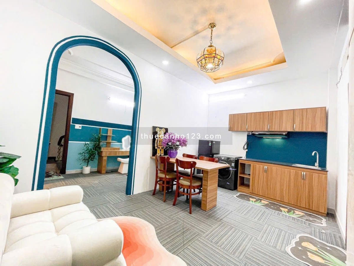Căn hộ 1pn máy giặt riêng full nội thất tv ghế sofa Gần cv hoàng văn thụ lăng cha cả sân bay