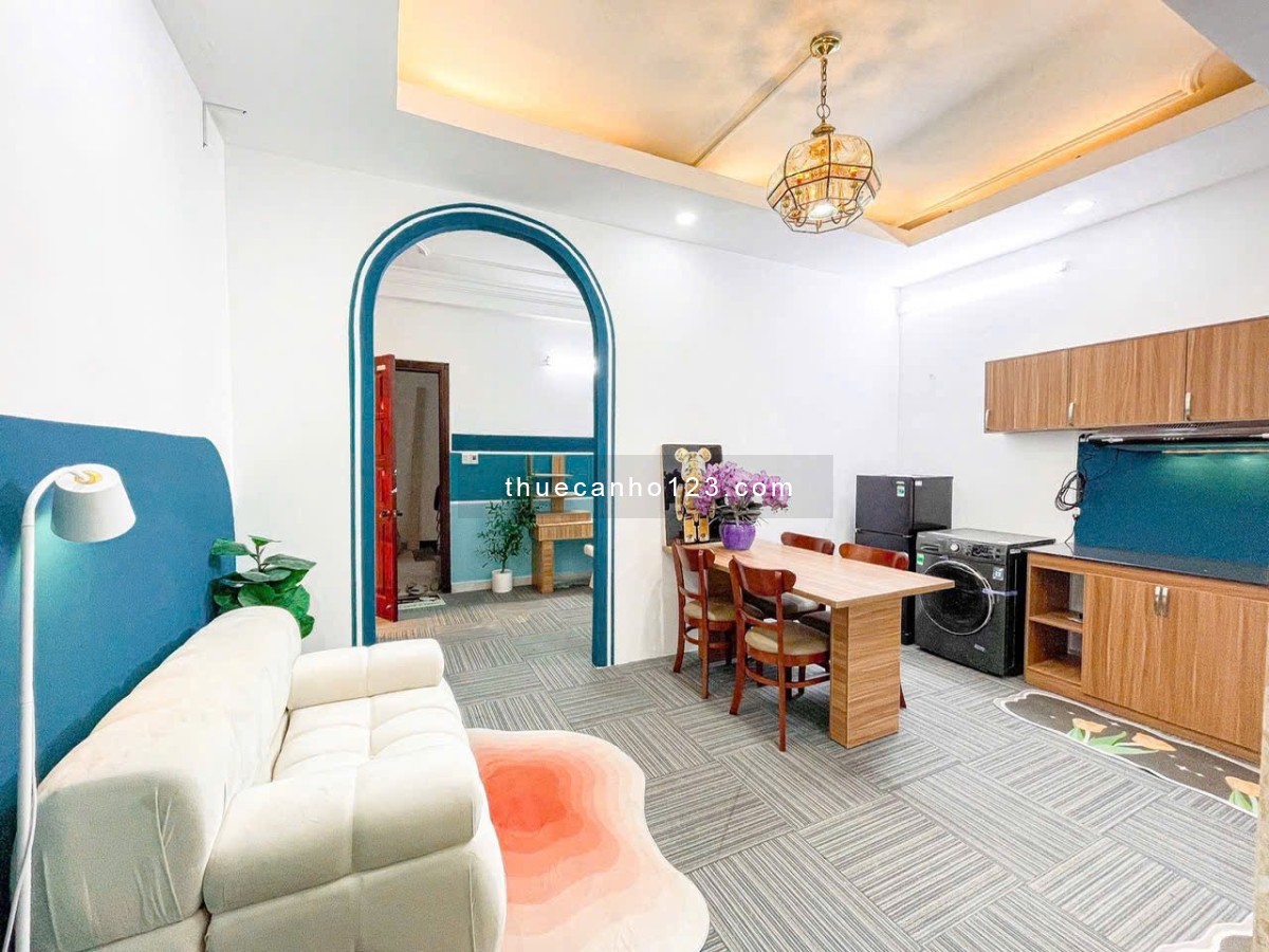 Căn hộ 1pn máy giặt riêng full nội thất tv ghế sofa Gần cv hoàng văn thụ lăng cha cả sân bay