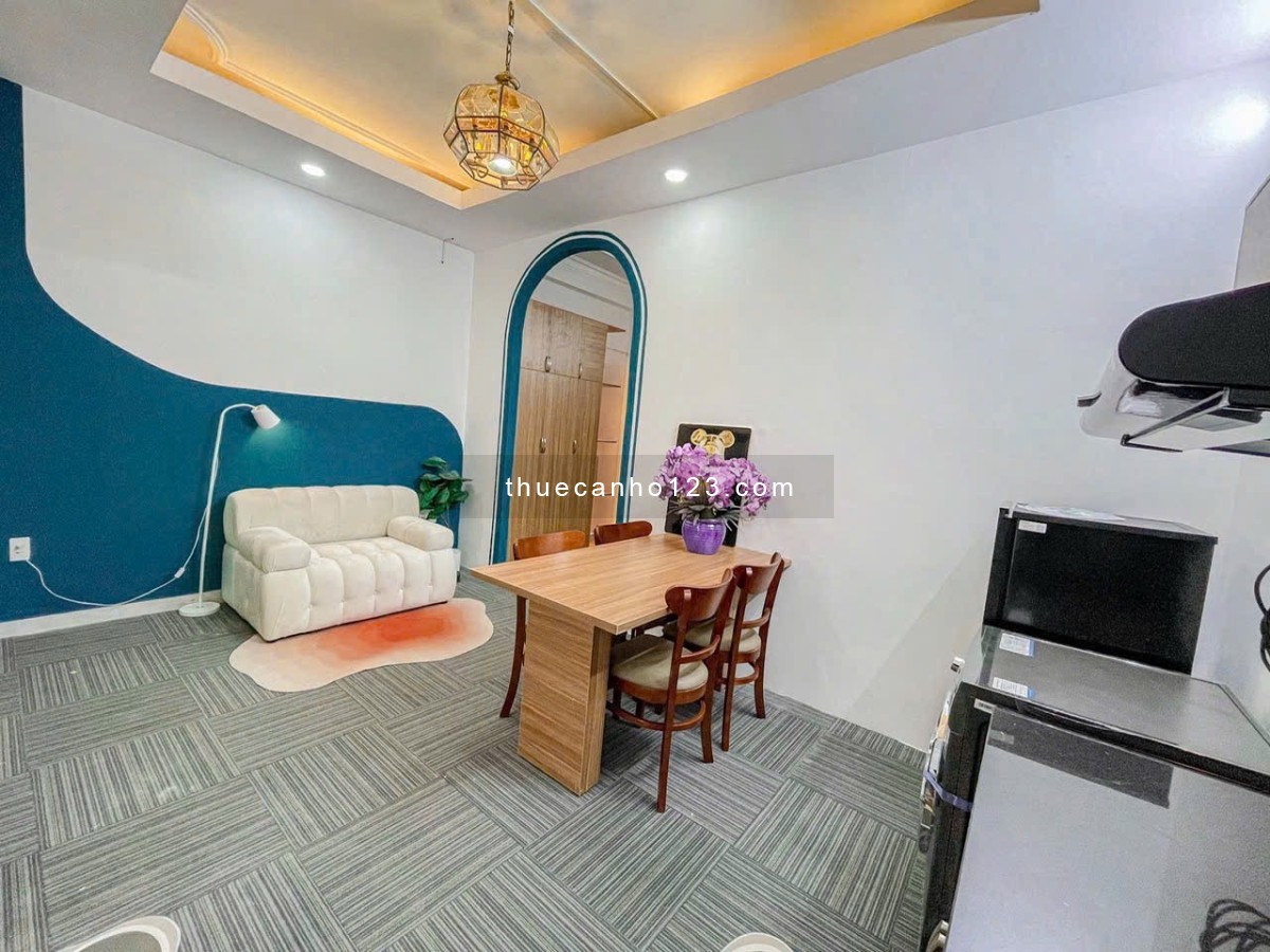 Căn hộ 1pn máy giặt riêng full nội thất tv ghế sofa Gần cv hoàng văn thụ lăng cha cả sân bay