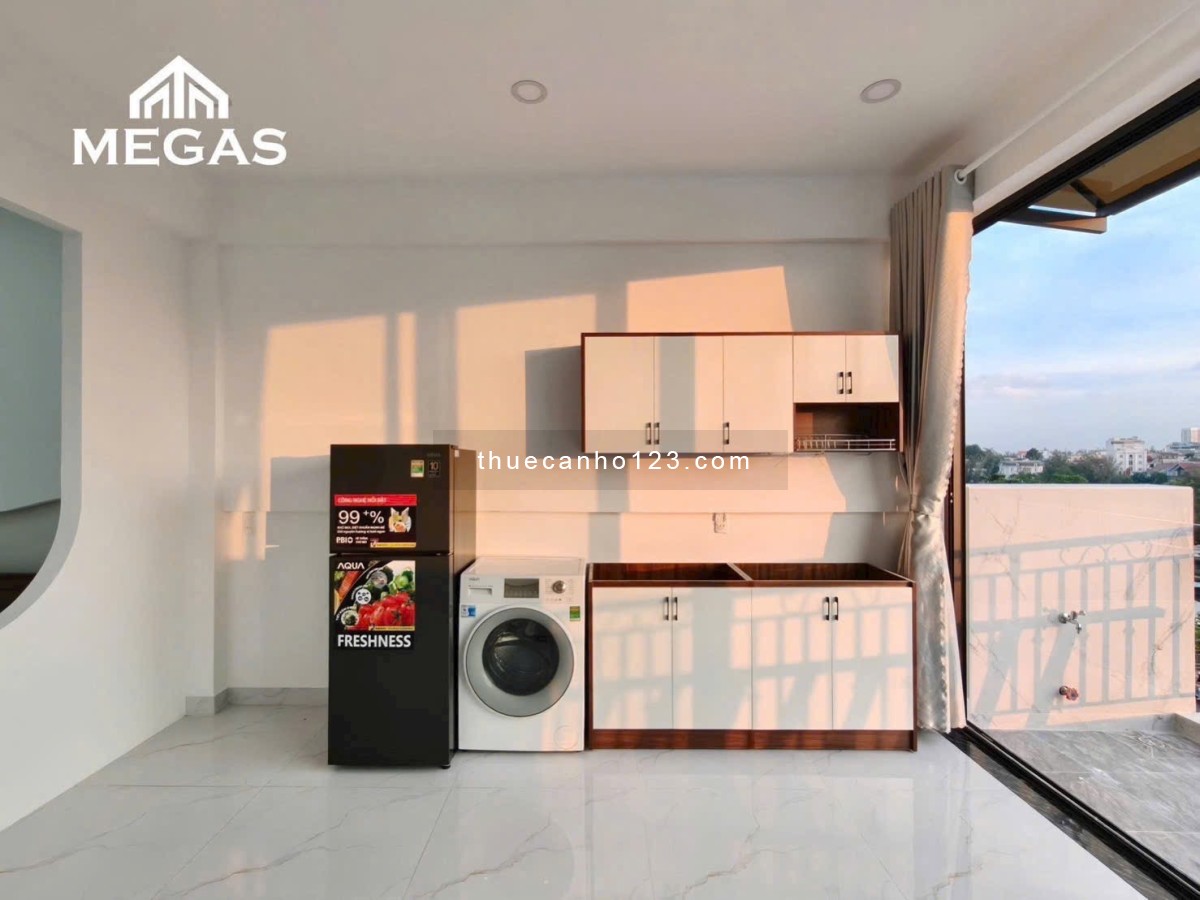 Cho Thuê Căn Hộ 1PN Ban Công, Tách Bếp – Full Nội Thất Cao Cấp – View Sân Bay – Gần Etown & ga T3