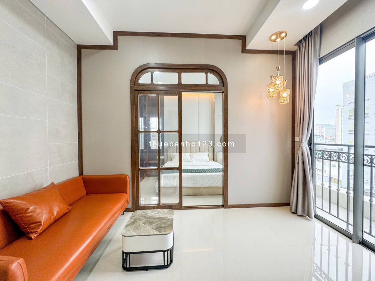 Căn hộ studio ban công full nội thất máy giặt riêng gần vòng xoang lăng cha cả cv hoàng văn thụ