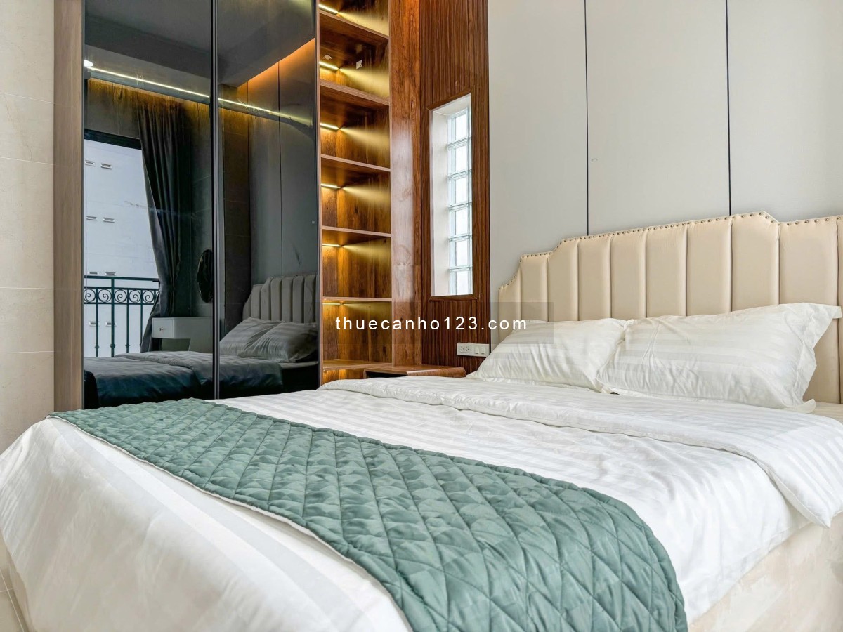 Căn hộ studio ban công full nội thất máy giặt riêng gần vòng xoang lăng cha cả cv hoàng văn thụ