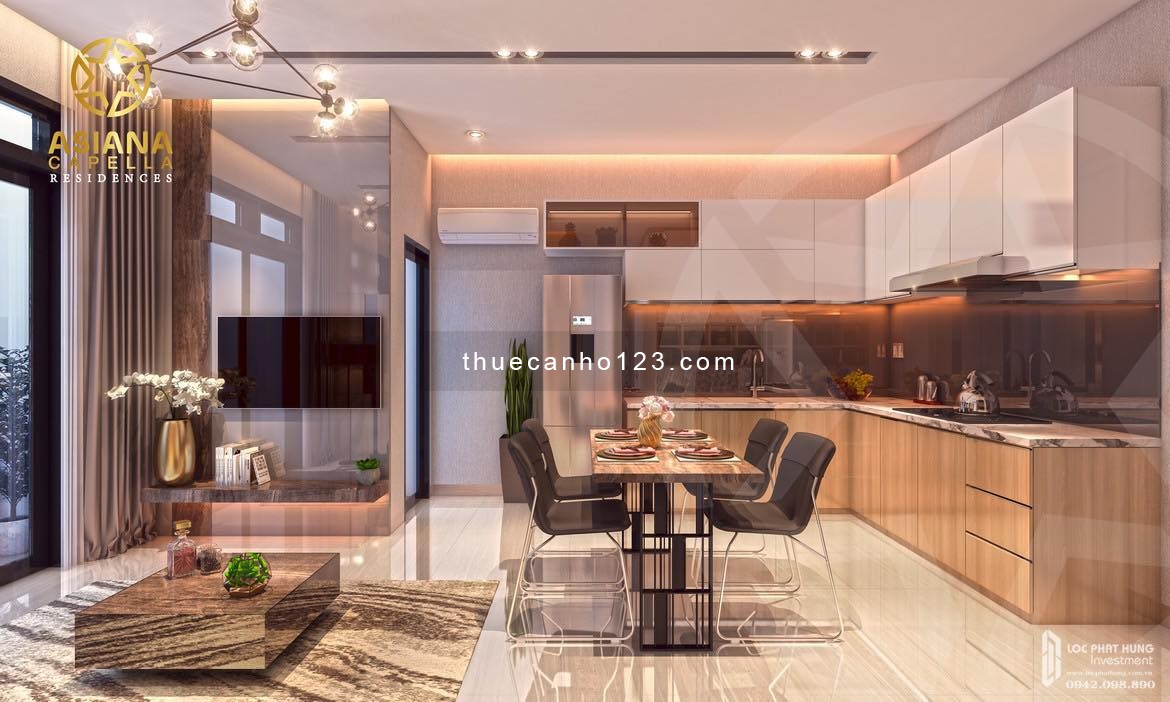 Cho thuê căn hộ Asiana Capella - 2PN 2WC full nội thất