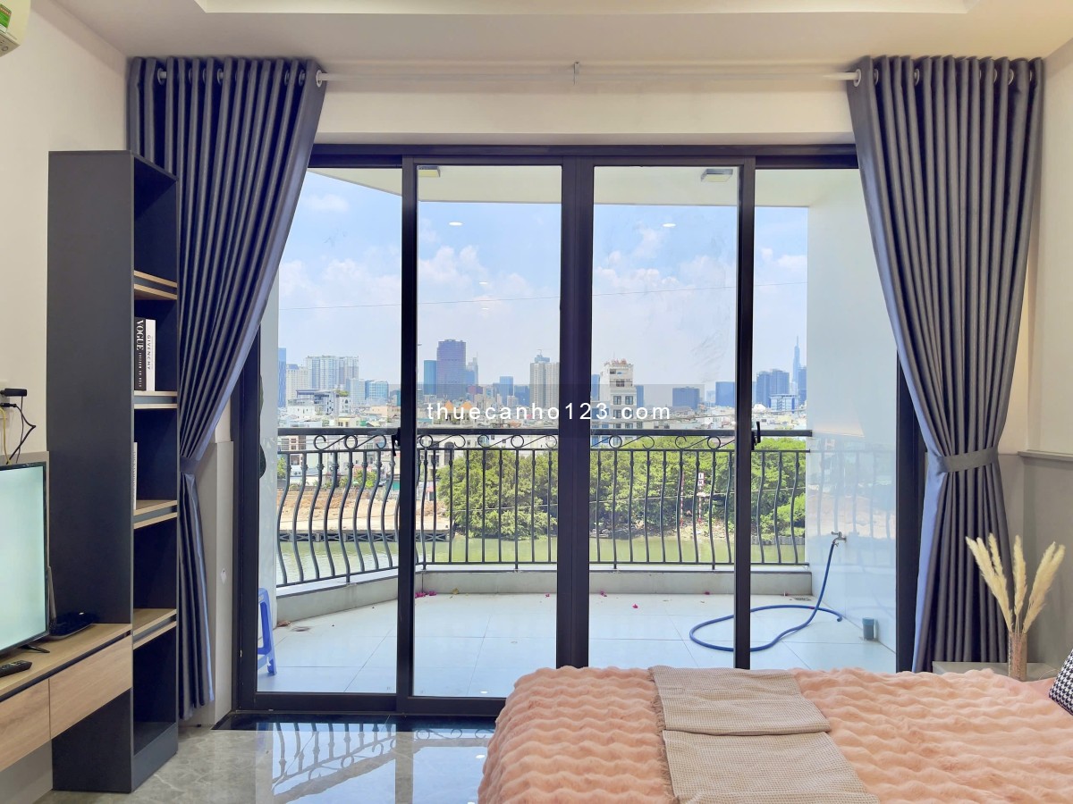 Cho thuê căn hộ 1PN Ban công, máy giặt riêng Q7 gần cầu Kênh Tẻ, cầu Tân Thuận, Lotte Mart