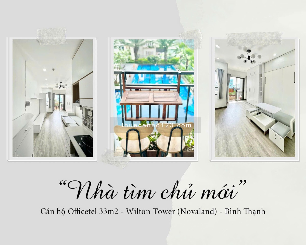 Thuê Chung cư 33m2 Đầy đủ nội thất View hồ bơi - ở liền ngay chung cư Wilton Tower Nguyễn Văn Thuong