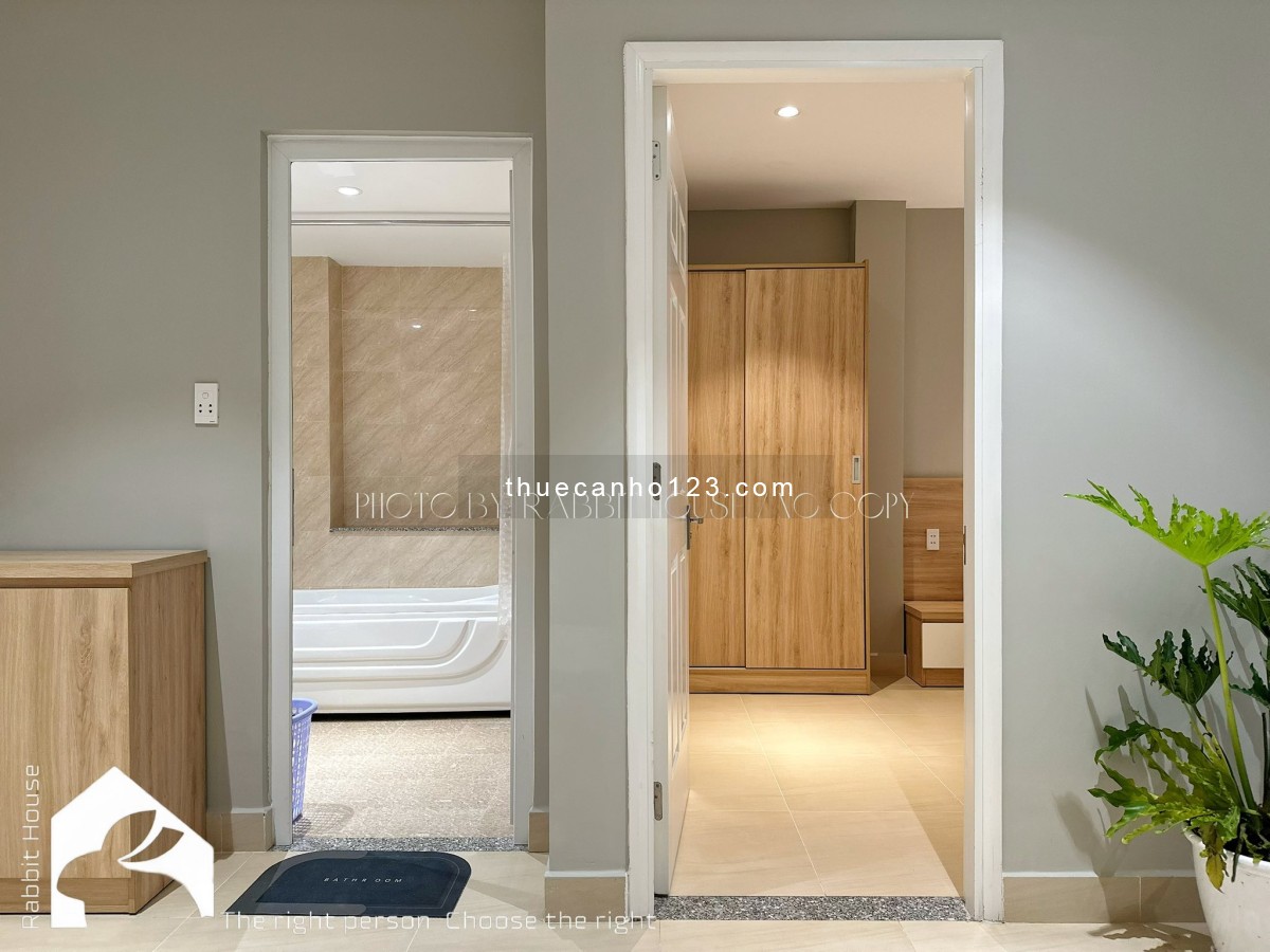 Cho thuê căn hộ cao cấp 1PN 1PK mới 100%, có ban công, bồn tắm, gần CV Hoàng Văn Thụ, sân bay, K300