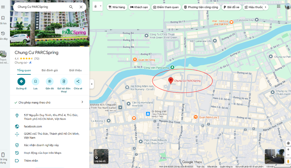 Vị trí căn hộ PARCSpring Thủ Đức (Quận 2 cũ)