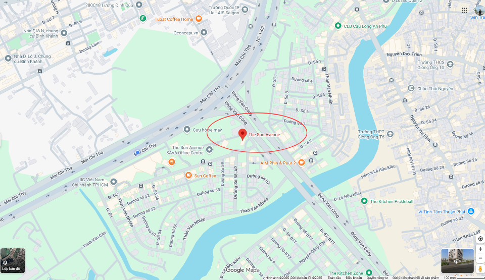 Vị trí dự án The Sun Avenue Thủ Đức