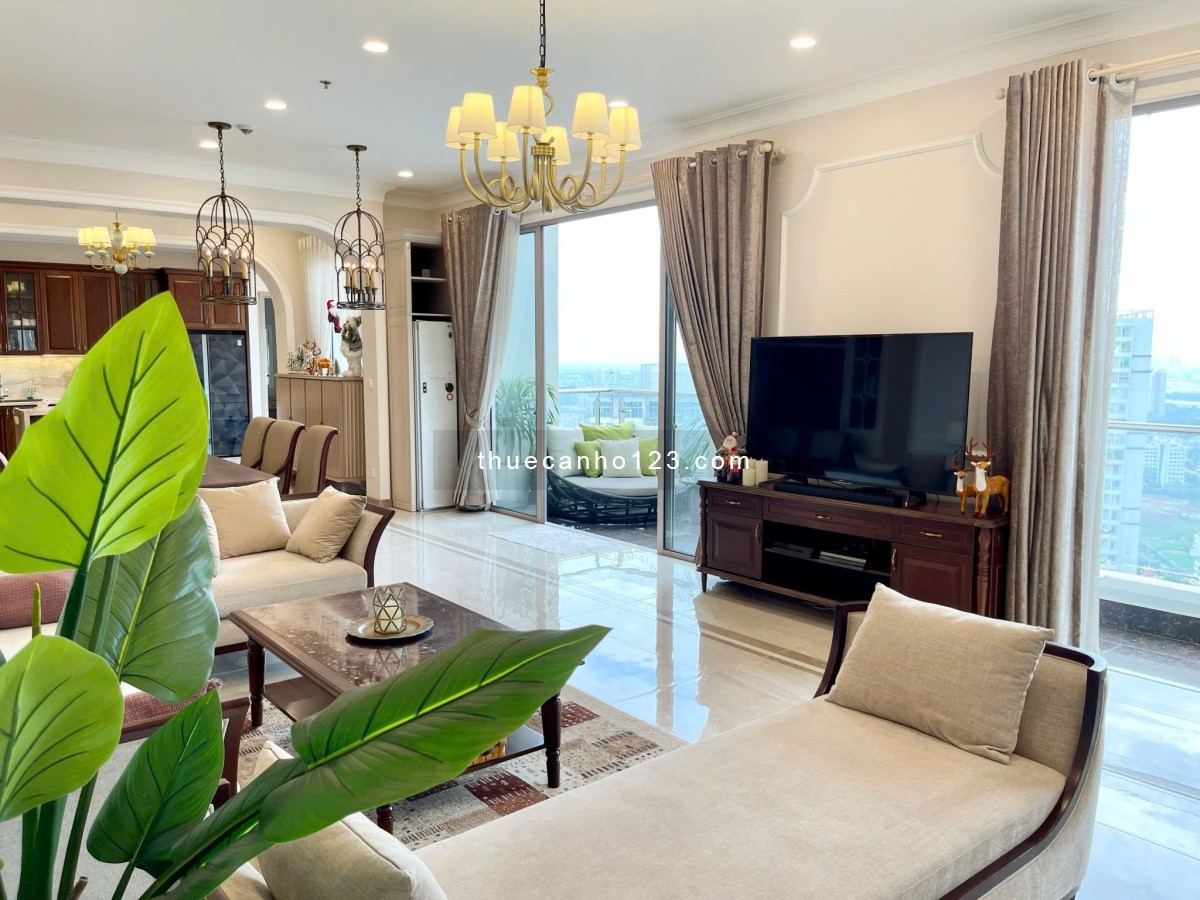 Penthouse 3 phòng ngủ 210m2, nội thất Sang trọng phong cách Châu Âu. Giá 4500$, tại Masteri An Phú