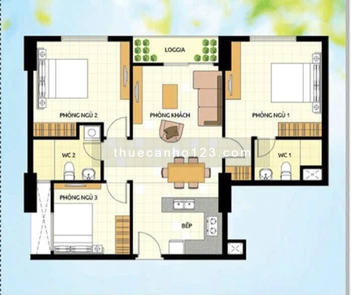 Hot! Cho thuê 91m² | 3PN – 2WC căn hộ Parc Spring – Quận 2