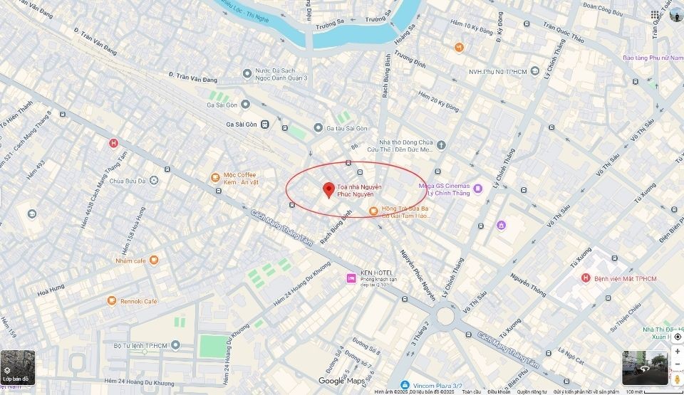 Vị trí dự án Cao ốc Nguyễn Phúc Nguyên Quận 3