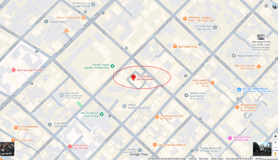 Vị trí dự án căn hộ 107 Trương Định