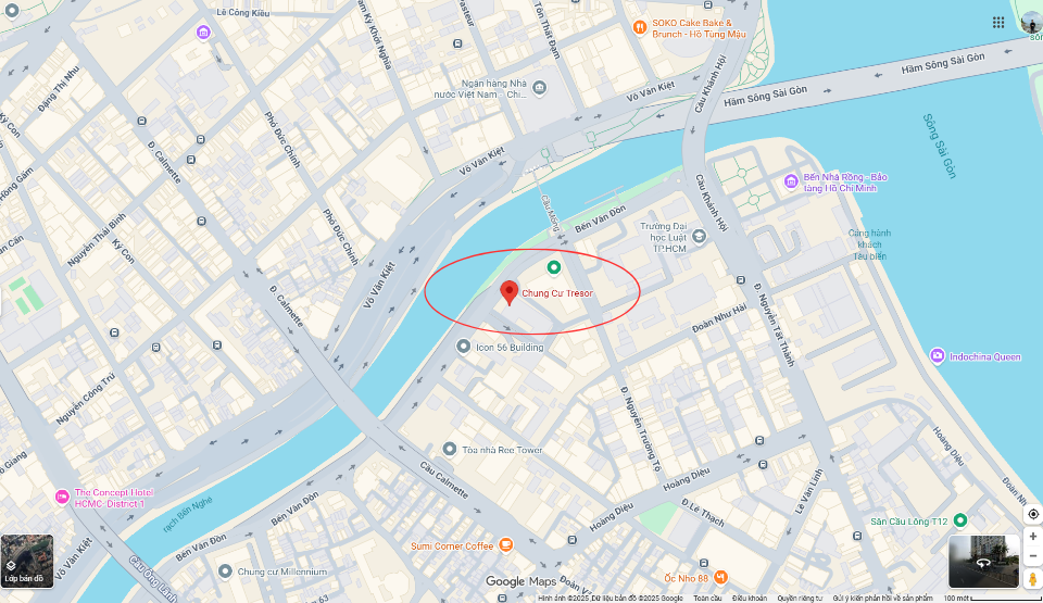Vị trí căn hộ The Tresor Quận 4