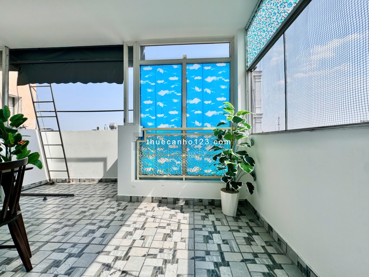 CHO CĂN HỘ DỊCH VỤ 1PN ban công siêu rộng– FULL NỘI THẤT – GẦN NHÀ GA T3 TÂN BÌNH