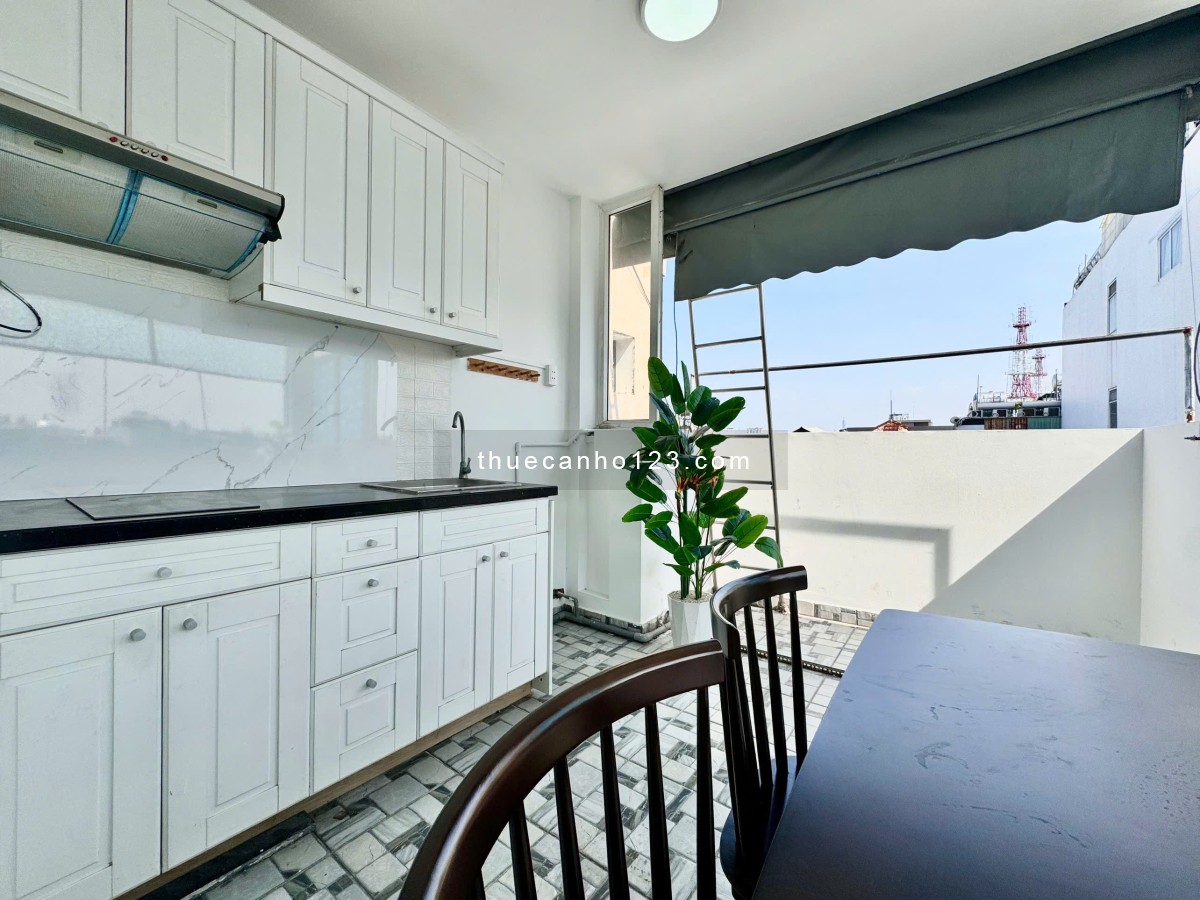 CHO CĂN HỘ DỊCH VỤ 1PN ban công siêu rộng– FULL NỘI THẤT – GẦN NHÀ GA T3 TÂN BÌNH