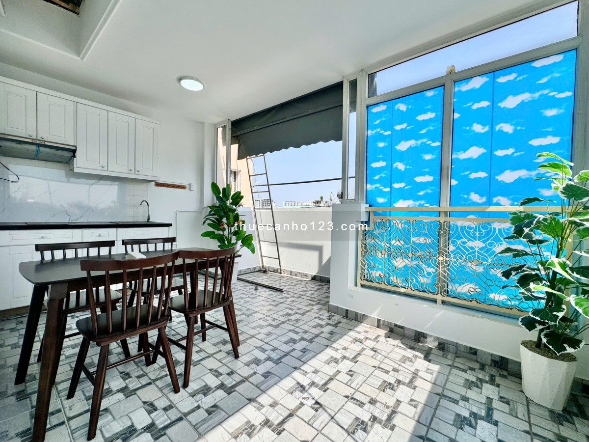 CHO CĂN HỘ DỊCH VỤ 1PN ban công siêu rộng– FULL NỘI THẤT – GẦN NHÀ GA T3 TÂN BÌNH