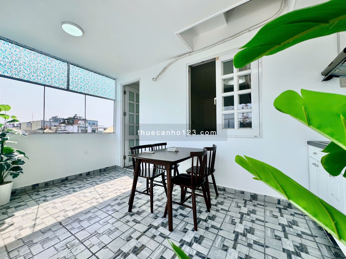 CHO CĂN HỘ DỊCH VỤ 1PN ban công siêu rộng– FULL NỘI THẤT – GẦN NHÀ GA T3 TÂN BÌNH