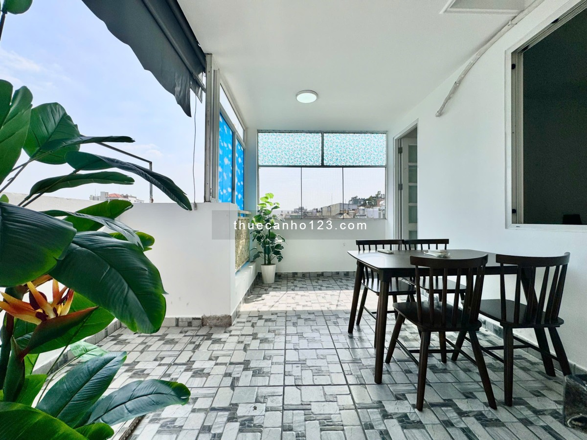 CHO CĂN HỘ DỊCH VỤ 1PN ban công siêu rộng– FULL NỘI THẤT – GẦN NHÀ GA T3 TÂN BÌNH