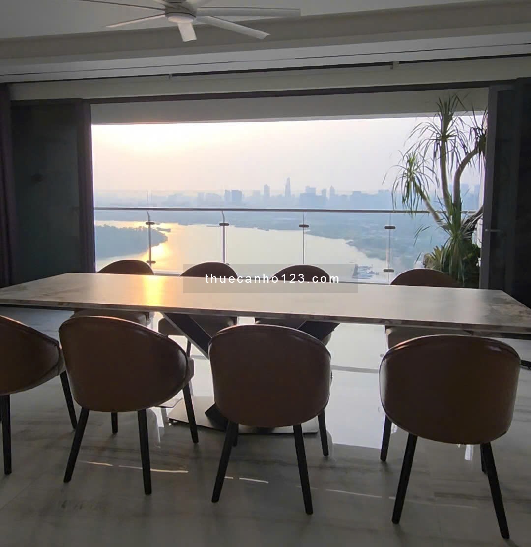 Cực Hiếm, Sky Villa 309m2 nội thất đầy đủ, trực diện sông ngắm hoàng hôn, giá 6000$. Đảo Kim Cương