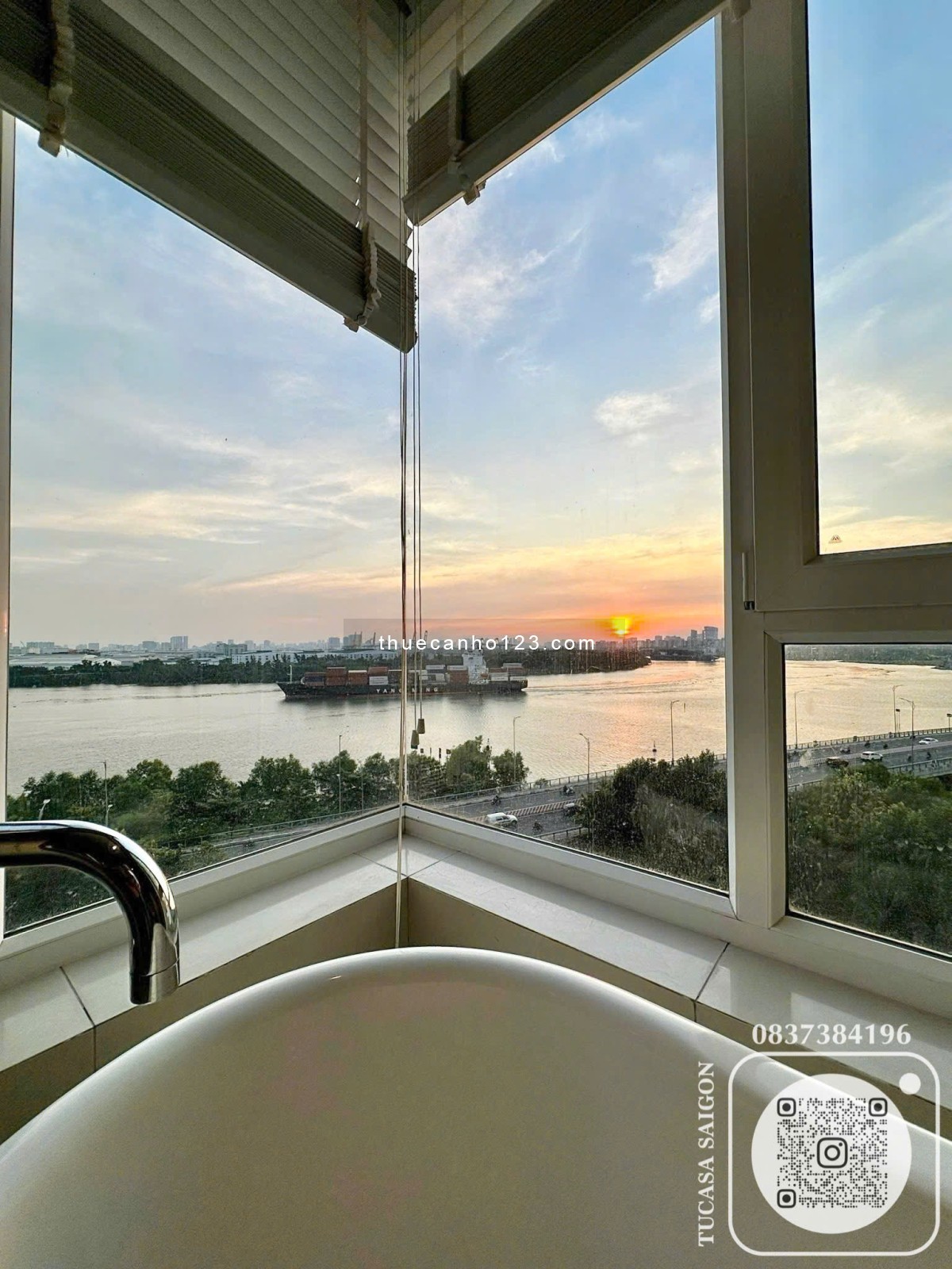 Căn 2PN view hoàng hôn tuyệt đẹp | 108m² – full nội thất | 1.250 USD/tháng