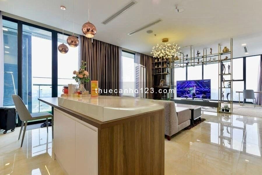 Cho thuê căn 3PN thiết kế sang trọng - Nội thất cao cấp, view sông Bitexco cực đẹp Vinhomes Ba Son