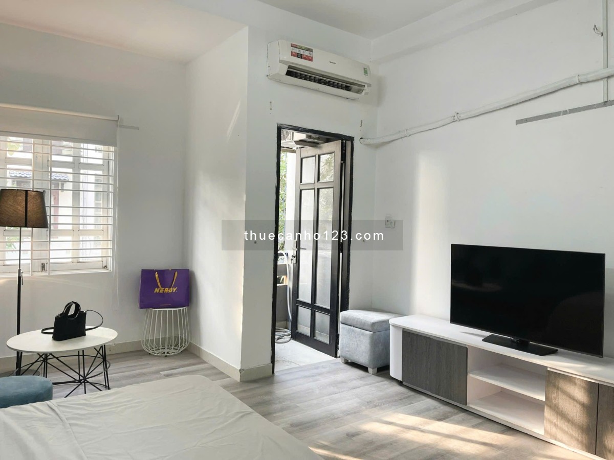 Cho thuê CHDV studio tách bếp Him Lam, quận 7 – Có ban công & máy giặt riêng – Full nội thất