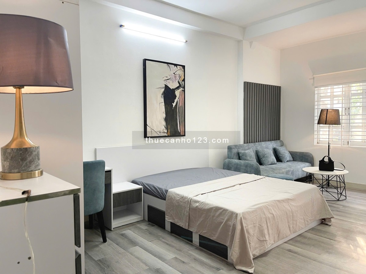 Cho thuê CHDV studio tách bếp Him Lam, quận 7 – Có ban công & máy giặt riêng – Full nội thất