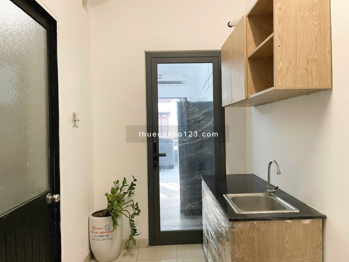 Cho thuê CHDV studio tách bếp Him Lam, quận 7 – Có ban công & máy giặt riêng – Full nội thất