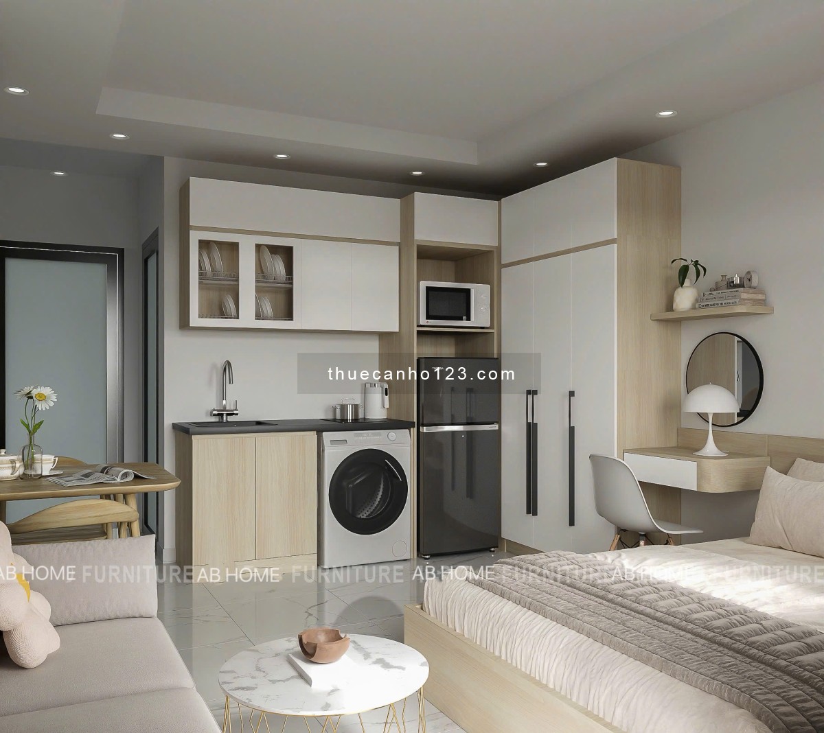 Căn hộ studio ban công, cửa sổ mới 100% ở Tân Quy, Q7, sát Lotte – Him Lam – Q1 – Q4, ngắn dài hạn