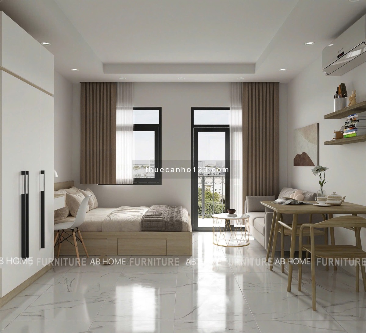 Căn hộ studio ban công, cửa sổ mới 100% ở Tân Quy, Q7, sát Lotte – Him Lam – Q1 – Q4, ngắn dài hạn