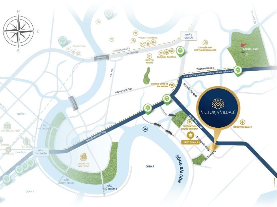 Vị trí dự án Victoria Village TP Thủ Đức (Q2 cũ)