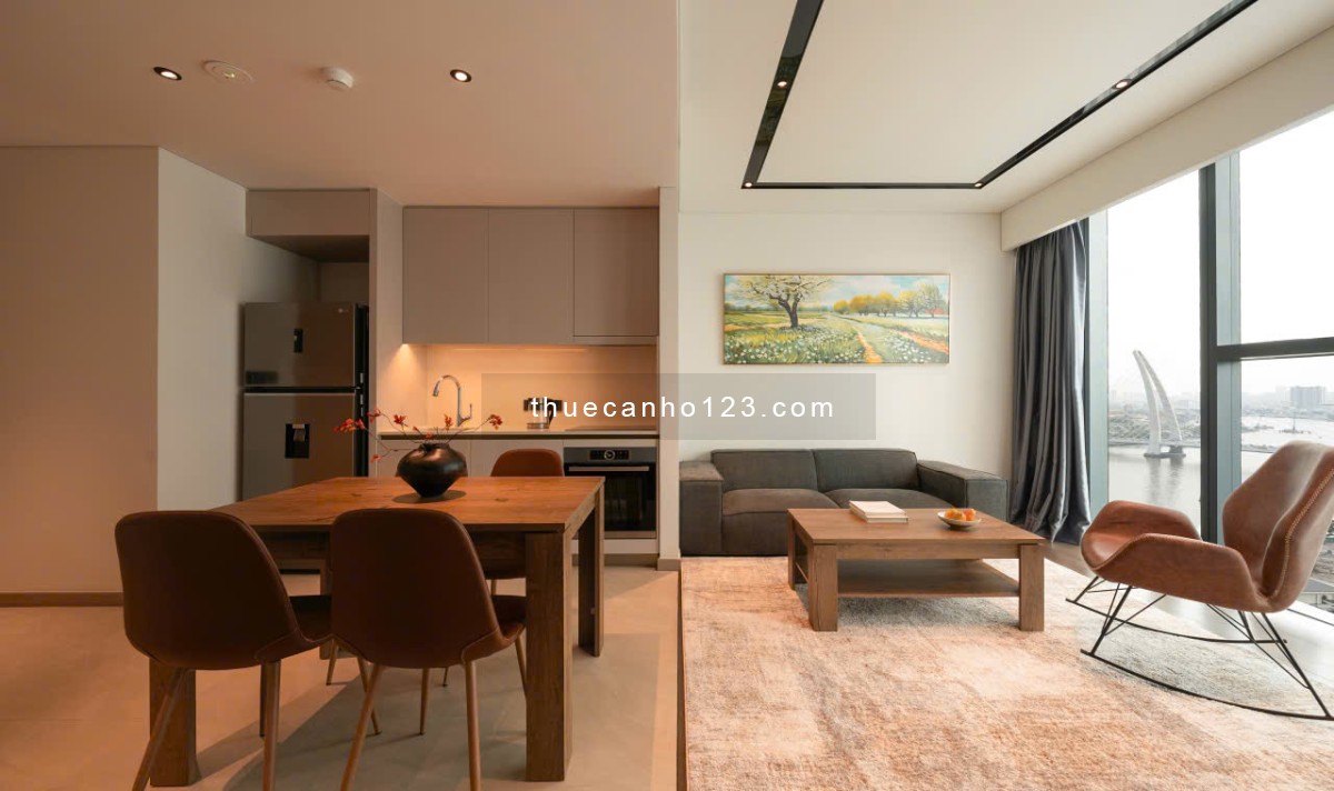 Cho thuê CC Grand Marina Marriott 75tr, 72m2, 1PN+1, full NT, View trực diện sông, bao đẹp, Q1 ! - Ảnh 1