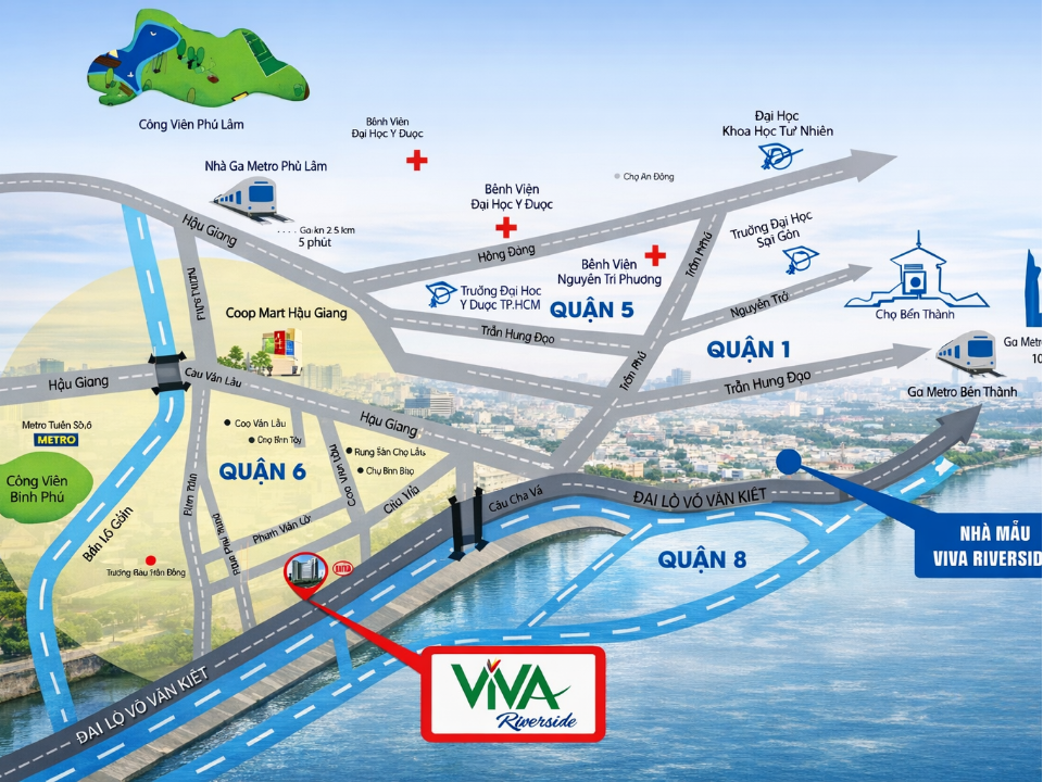 Vị trí dự án Viva Riverside Quận 6
