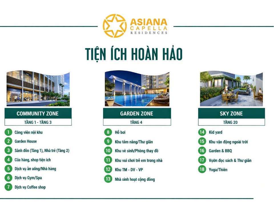 Tiện ích căn hộ Asiana Capella