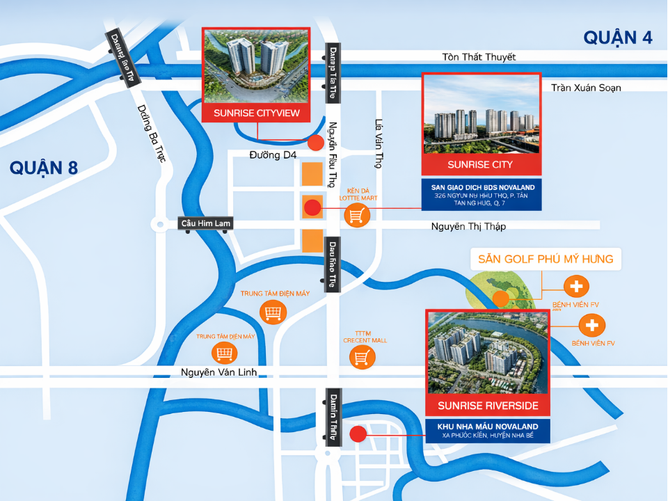Vị trí dự án Sunrise City View Quận 7