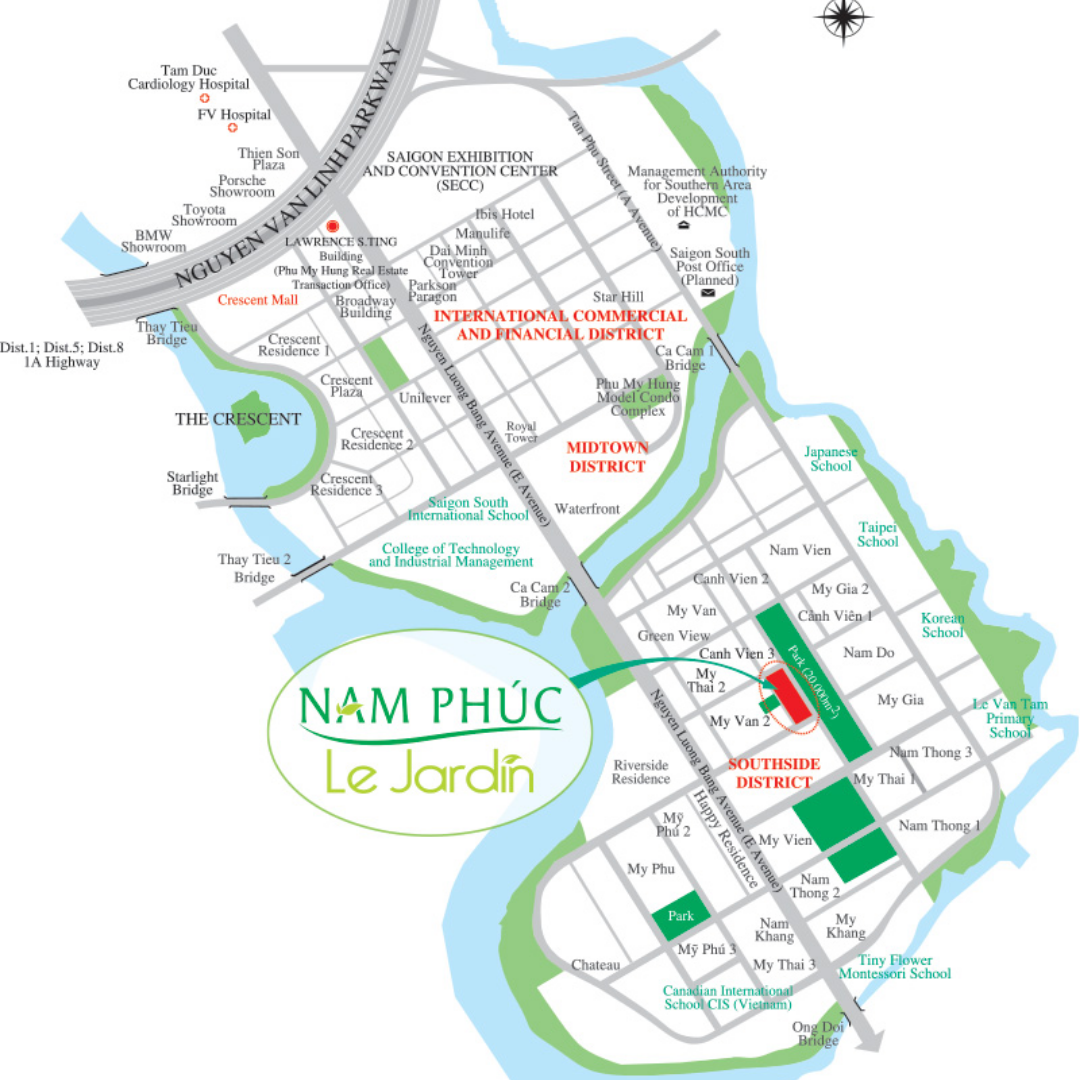 Vị trí dự án Nam Phúc - Le Jardin Quận 7