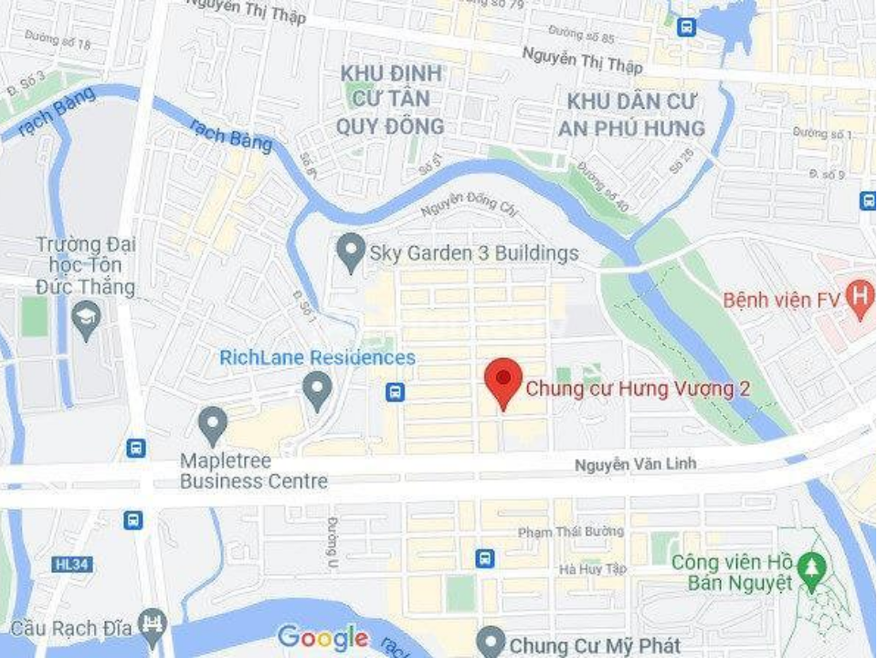 Vị trí dự án Hưng Vượng 2 Quận 7
