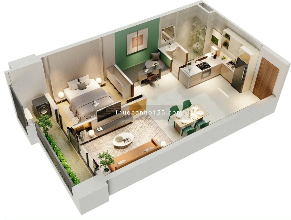 Thuê Căn 1PN+ MT Eastmark City – 60m², Free Phí QL - Ảnh 4