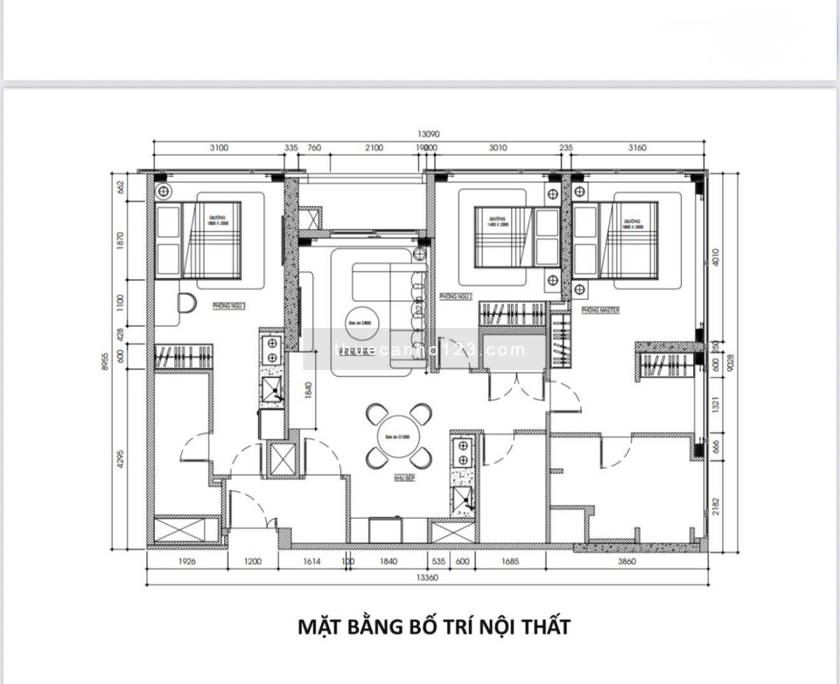CHO THUÊ CĂN HỘ GRAND MARINA SAIGON – MARRIOTT RESIDENCES Q.1 - Dual Key 3PN – 124m² - Ảnh 1