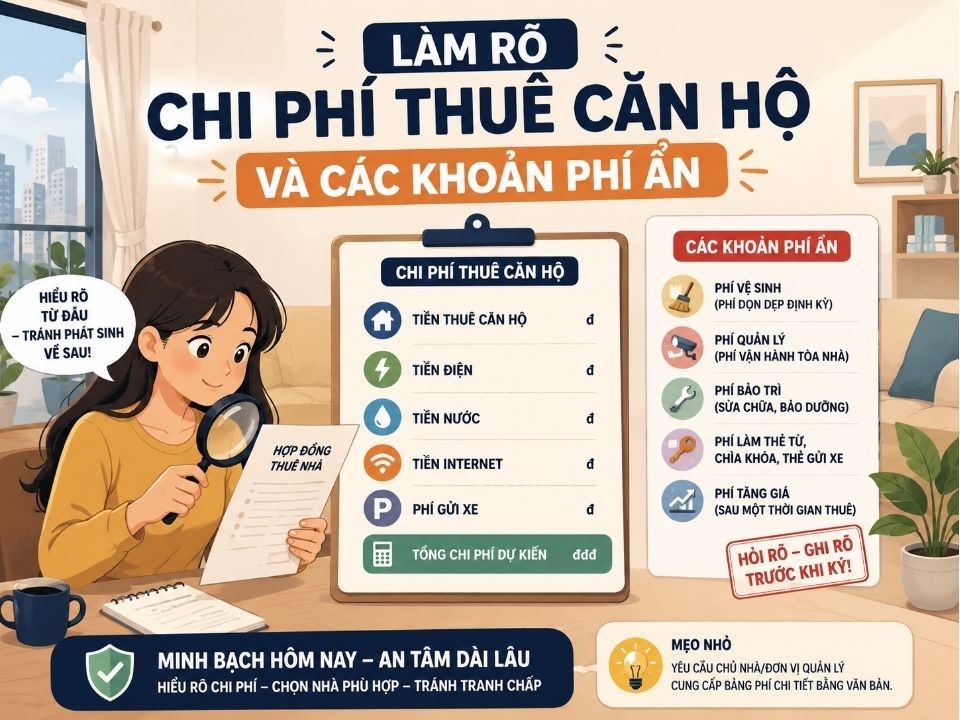 Làm rõ các khoản chi phí khi thuê căn hộ