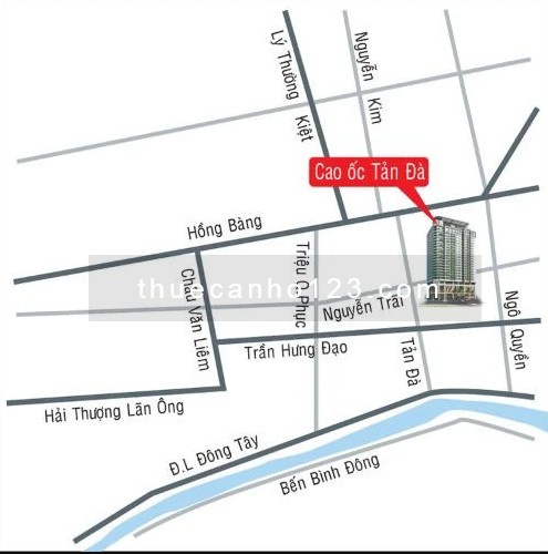 Cho thuê căn hộ Tản Đà Court,Quận 5.DT: 120m2-3PN-có nội thất.Giá 20tr/th Nhà mới - Ảnh 2