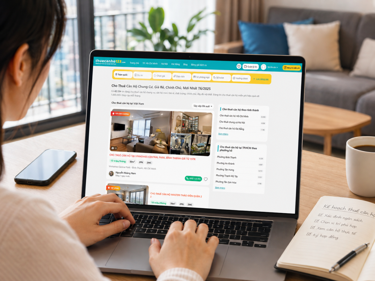Tìm thuê căn hộ TP.HCM đúng giá tại Thuecanho123.com