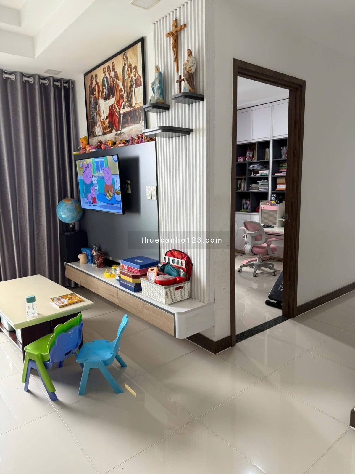 Cho thuê căn góc 3PN, 100m2 tại chung cư Phú Thọ, Full nội thất, giá 14 triệu/tháng - Ảnh 5