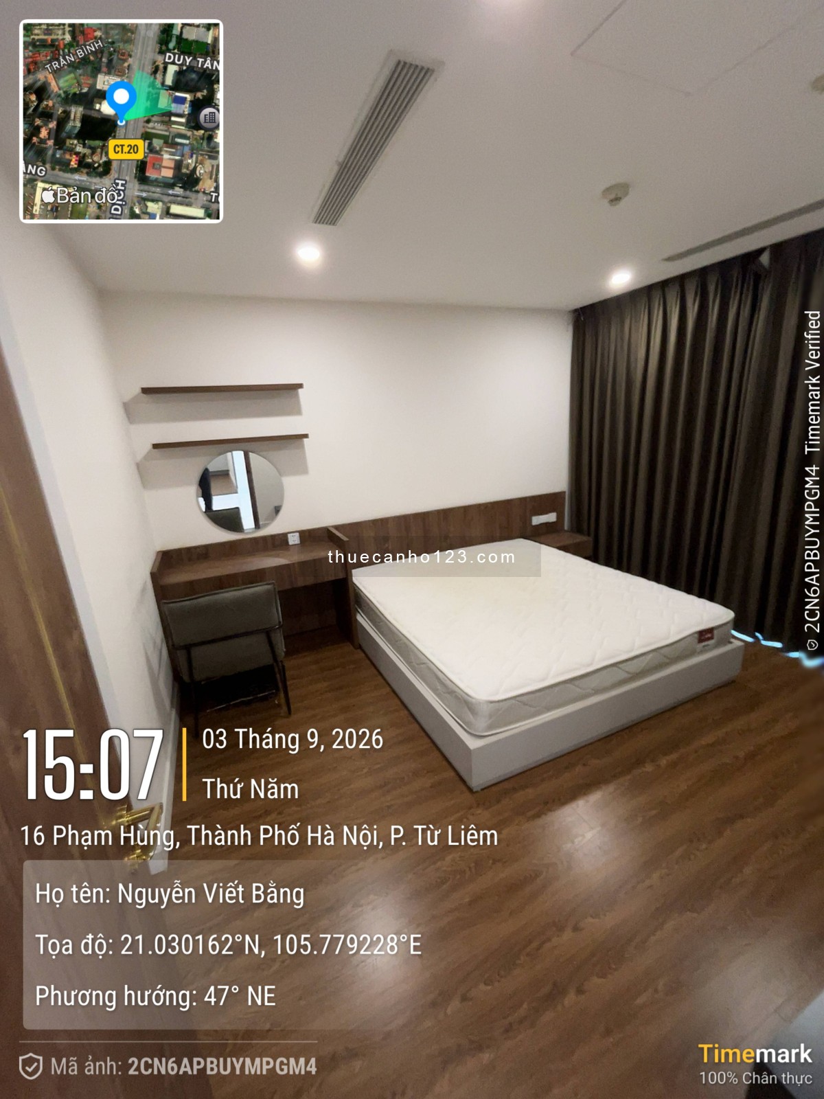 Em cho thuê CHCC 3 ngủ Toà A Full đồ vào ở ngay tại Sunshine Center Phạm Hùng - Ảnh 10