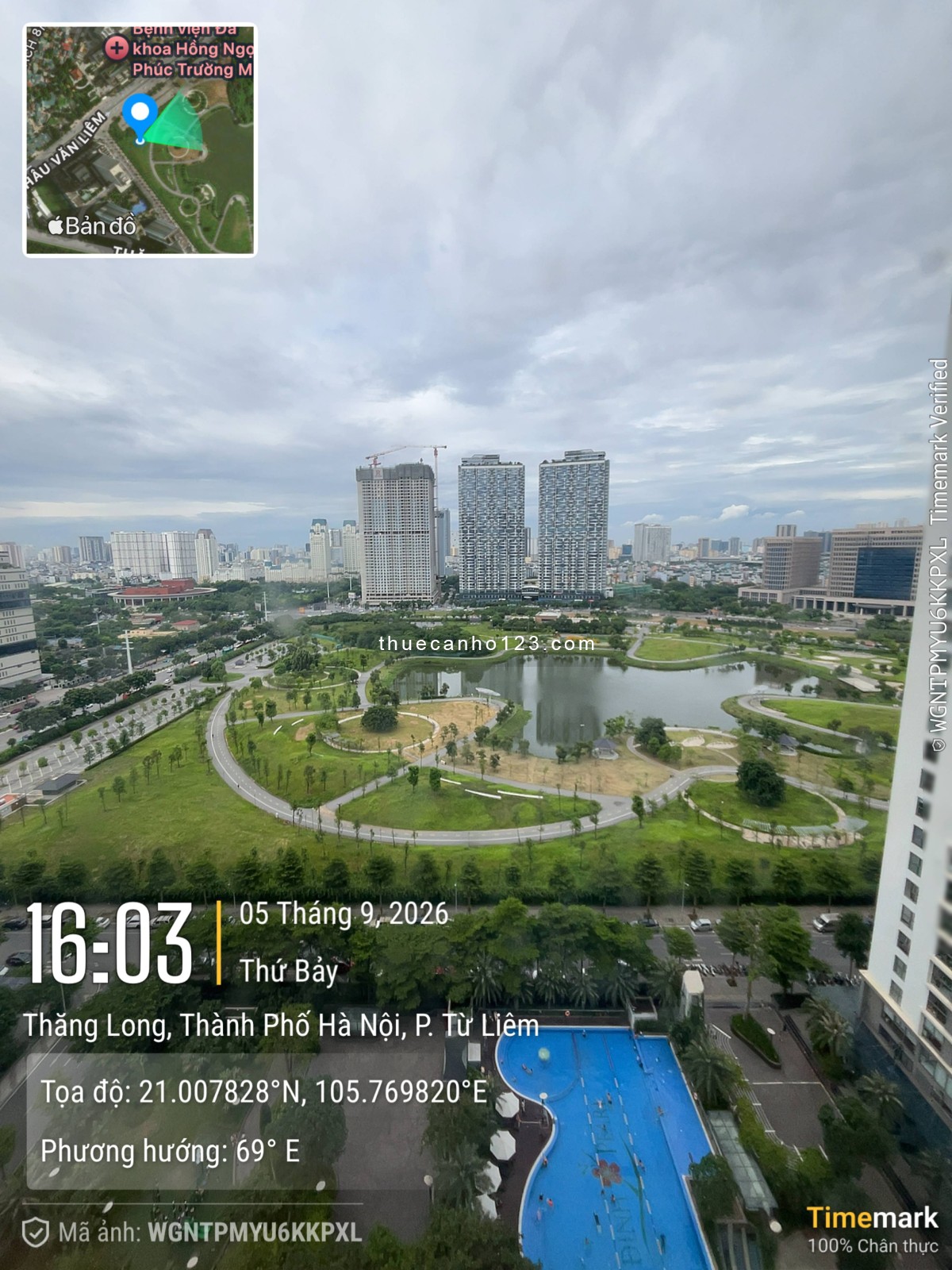 Em cho thuê Mỹ Đình Pearl Toà P1 - 2 ngủ - Full đồ - Vào ở ngay - 16tr view hồ - Ảnh 7