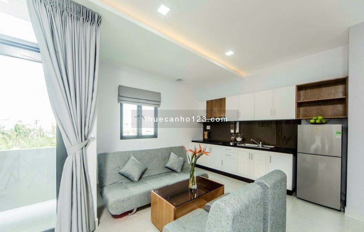 Căn hộ ban công lớn, thang máy, bếp xa giường full nội thất rộng 45m2 nguyễn cửu vân giáp quận 1 - Ảnh 3