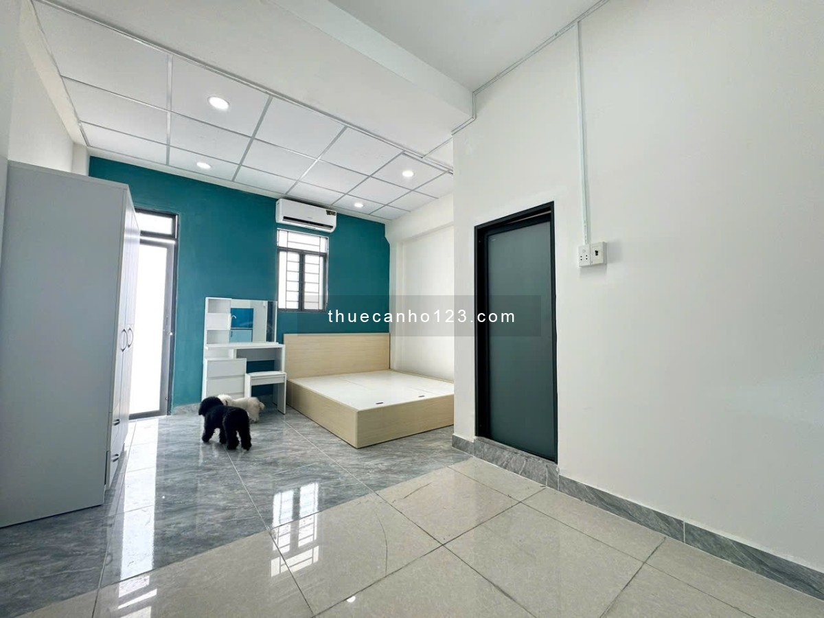 Cho thuê căn hộ studio ngay Lê Văn Thọ DT 40m2, có ban công, gần công viên Làng Hoa, chỉ 4,3 triệu - Ảnh 1