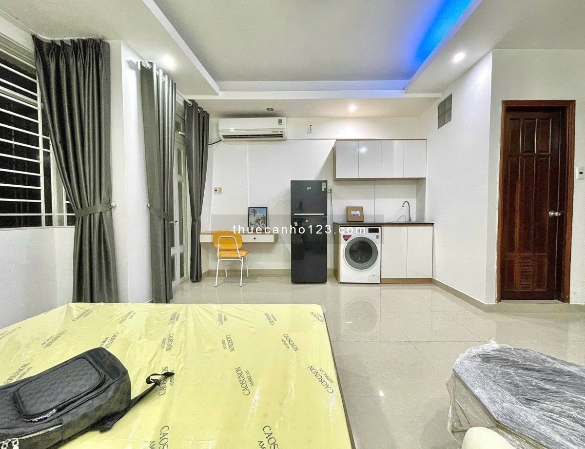 Cho thuê căn hộ Studio Bùi Hữu Nghĩa DT 40m2, có ban công rộng, cửa sổ thoáng, máy giặt riêng 7,5tr - Ảnh 1
