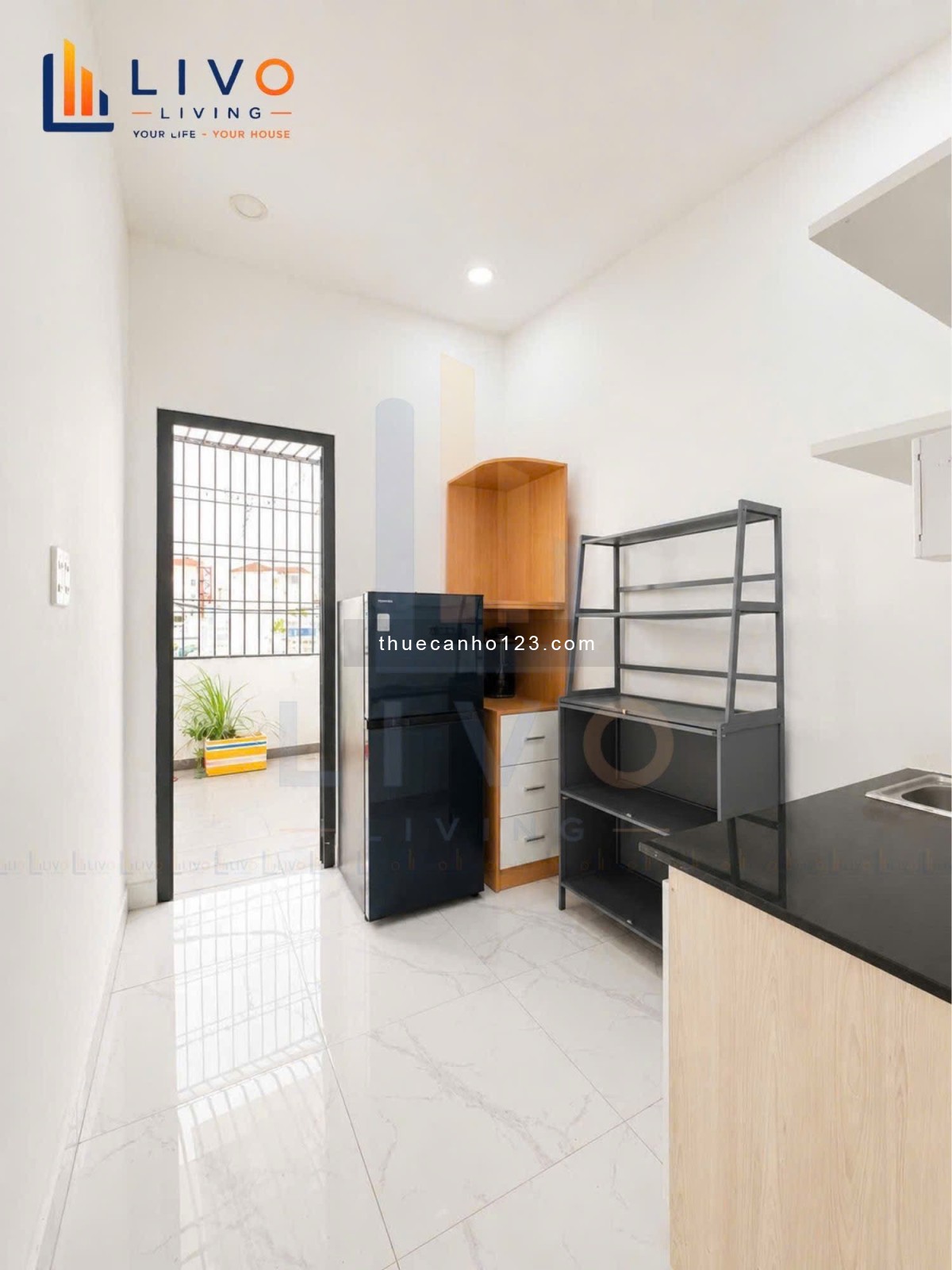 Cho thuê căn hộ Nơ Trang Long DT 58m² 1PN đủ tiện nghi giá chỉ 7,3 triệu/tháng gần Bà Chiểu Cầu Bông - Ảnh 6